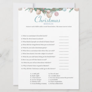 Coastal  Christmas Riddles game card