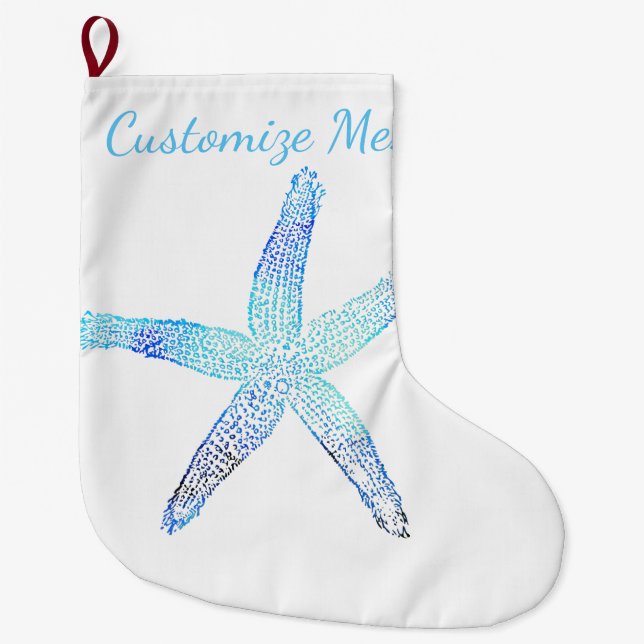 Coastal Christmas Starfish Stocking (Front)