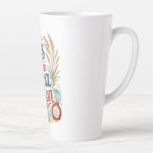 Coastal Christmas Tis Sea Son Typography Latte Mug