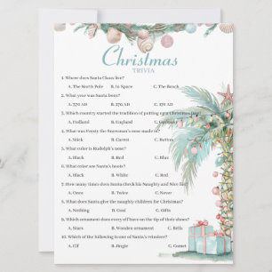 Coastal  Christmas Trivia game card