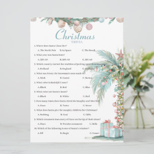 Coastal  Christmas Trivia game card