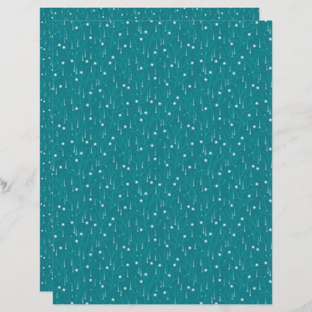 Coastal Christmas Underwater Scrapbook Paper (Front/Back)