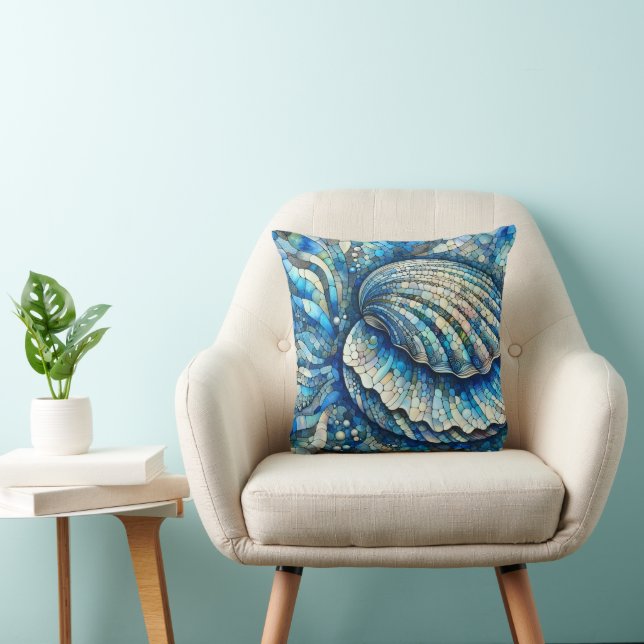 Coastal Clam Shell Mosaic Design Cushion (Chair)