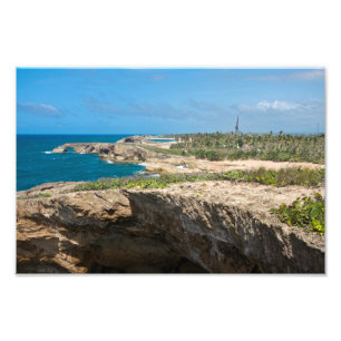 Coastal Cliffs and Beaches at Cueva del Indio Photo Print