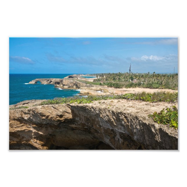 Coastal Cliffs and Beaches at Cueva del Indio Photo Print (Front)