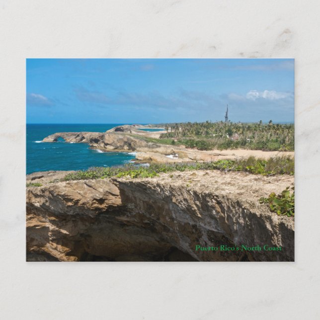 Coastal Cliffs and Beaches at Cueva del Indio Postcard (Front)