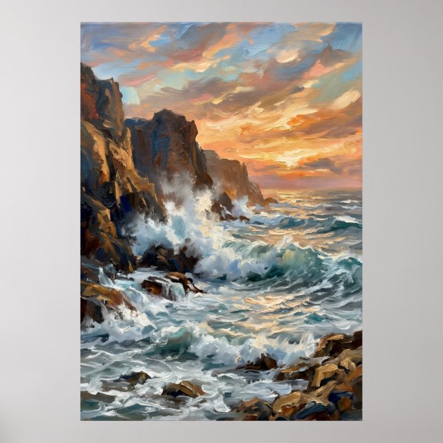 Coastal Cliffs Seascape Poster (Front)