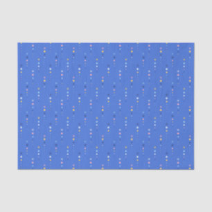 Coastal Cobalt Blue Starfish Stripes Tissue Paper