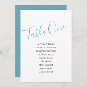 Coastal Colours Wedding Seating Chart, Table Plan Invitation