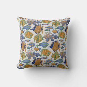 Coastal Coral Throw Pillow