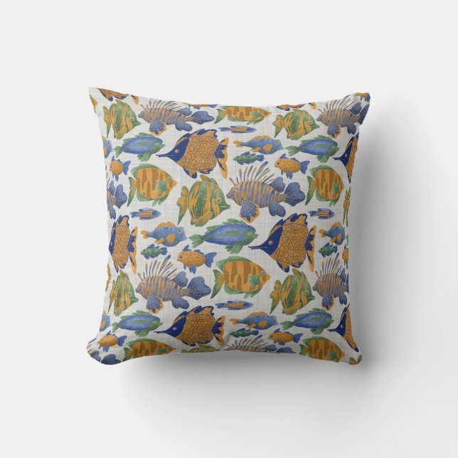 Coastal Coral Throw Pillow (Front)