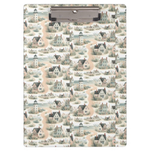 Coastal Cottage Lighthouse Pattern Clipboard