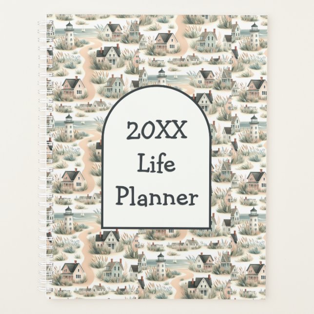 Coastal Cottage Lighthouse Pattern Planner (Front)