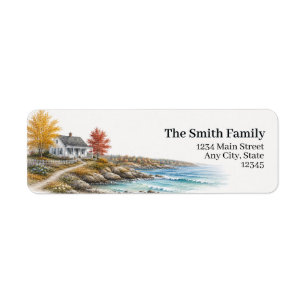Coastal Cottage Return Address Labels Fall