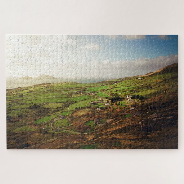 Coastal Countryside Green Ireland Travel Photo Jigsaw Puzzle (Horizontal)