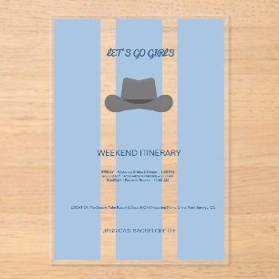 Coastal Cowgirl Acrylic Bachelorette Invitations