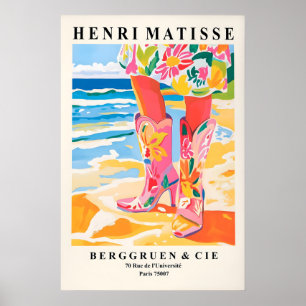 Coastal Cowgirl Art Print Matisse Style Beach