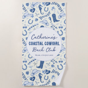 Coastal Cowgirl Bach Club Fun Pattern Beach Towel