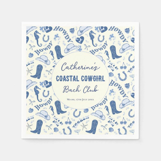 Coastal Cowgirl Bach Club Fun Pattern Napkin (Front)