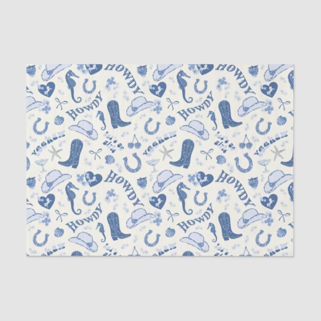 Coastal Cowgirl Bach Club Fun Pattern Tissue Paper (Front)