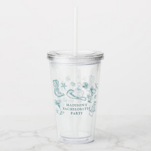 Coastal Cowgirl Bachelorette  Acrylic Tumbler