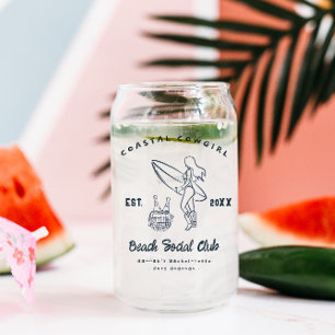 Coastal Cowgirl Bachelorette Favour Can Glass