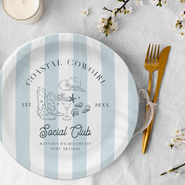 Coastal Cowgirl Bachelorette Paper Plate (Creator Uploaded)
