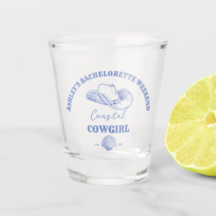 Coastal cowgirl bachelorette party favour gifts shot glass