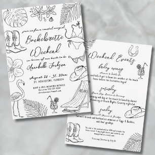 Coastal Cowgirl Bachelorette Party Invitation