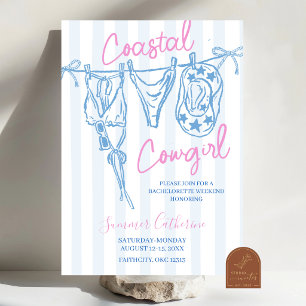 Coastal Cowgirl bachelorette weekend invitation