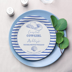 Coastal Cowgirl Bachelorette weekend printed Paper Plate