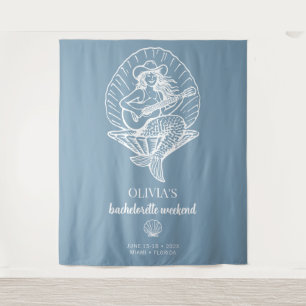 Coastal Cowgirl beach bachelorette backdrop Tapestry
