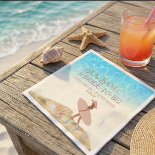 Coastal Cowgirl Beach Bachelorette Pink Bride Napkin