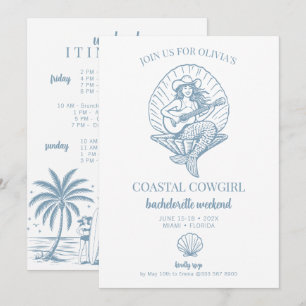 Coastal Cowgirl beach bachelorette weekend  Invitation