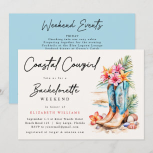 Coastal Cowgirl Beach Bachelorette Weekend Invitation