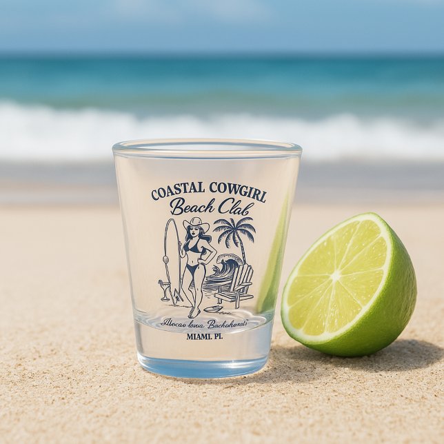 Coastal Cowgirl Beach Club Bachelorette Shot Glass (Creator Uploaded)