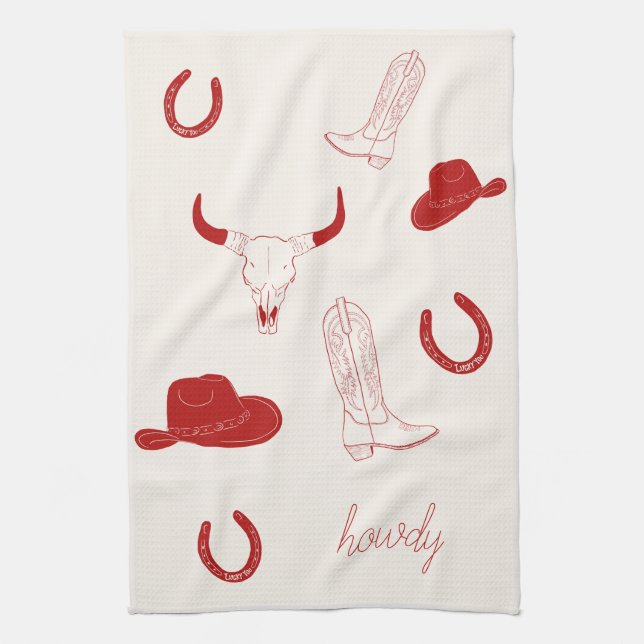 Coastal Cowgirl Beach Tea Towel (Vertical)