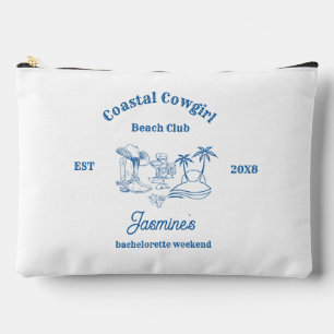 Coastal cowgirl Blue Ocean Bachelorette weekend Accessory Pouch