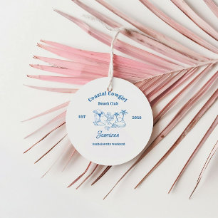 Coastal cowgirl Blue Ocean Bachelorette weekend Favour Tags