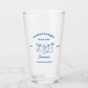 Coastal cowgirl Blue Ocean Bachelorette weekend Glass