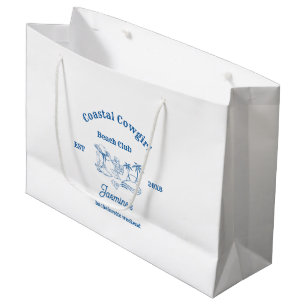 Coastal cowgirl Blue Ocean Bachelorette weekend Large Gift Bag
