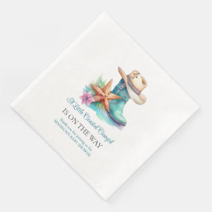 Coastal Cowgirl Boots and Seashells Napkin