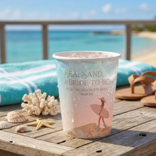 Coastal Cowgirl boots Bachelorette Pink Bride  Paper Cups