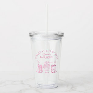 Coastal Cowgirl Boots Western Bachelorette Party Acrylic Tumbler