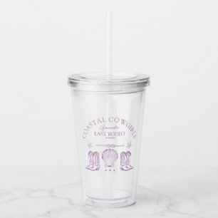 Coastal Cowgirl Boots Western Bachelorette Party Acrylic Tumbler