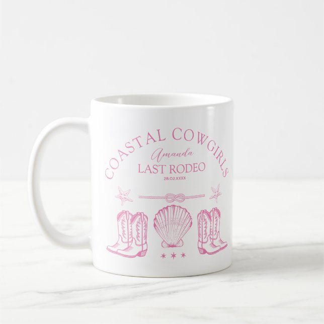 Coastal Cowgirl Boots Western Bachelorette Party Coffee Mug (Left)