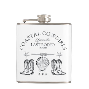 Coastal Cowgirl Boots Western Bachelorette Party Hip Flask