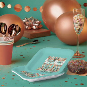 Coastal Cowgirl Bridesmaids 7 Inch Square  Paper Plate