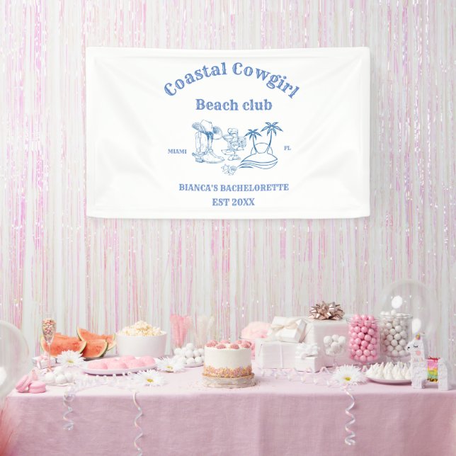 Coastal Cowgirl coast Beach Bachelorette party Banner (Party)