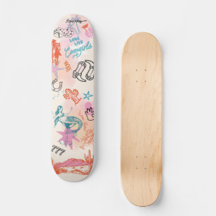 Coastal Cowgirl College Dorm Room Wall Art Skateboard